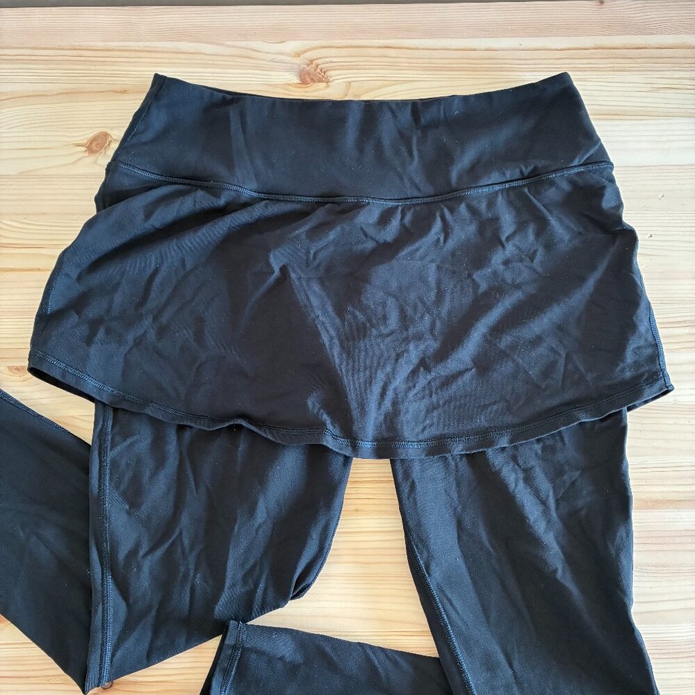 Athleta Skirt Leggings | Size Large / L | Black | Skirted Tights